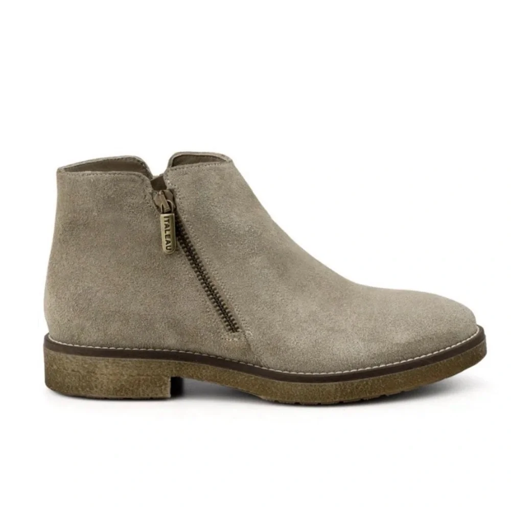 ITALEAU | Waterproof Foliana Booties Taupe Lavato Size 36 Made in Italy